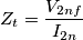{{Z}_{t}}=\frac{{{V}_{2nf}}}{{{I}_{2n}}}