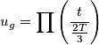 u_{g} = \prod\left ( \frac{t}{\frac{2T}{3}} \right )