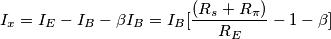 I_x=I_E-I_B-\beta I_B=I_B[\frac{(R_s+R_{\pi})}{R_E}-1-\beta]