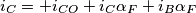 i_{C}=+i_{CO}+i_{C}\alpha_{F}+i_{B}\alpha_{F} i_{C}=+i_{CO}+i_{C}\alpha_{F}+i_{B}\alpha_{F}