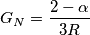 G_N=\frac{2-\alpha}{3R}