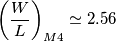 \left(\frac{W}{L}\right)_{M4}\simeq 2.56