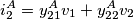 i_2^A=y_{21}^Av_1 + y_{22}^A v_2