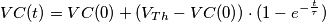 VC(t)= VC(0)+(V_{Th}-VC(0))\cdot (1-e^{-\frac{t}{\tau}})
