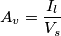 A_v=\frac{I_l}{V_s}