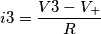i3=\frac{V3-V_+}{R} i3=\frac{V3-V_+}{R}