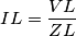 IL=\frac{VL}{ZL}