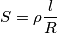 S=\rho \frac{l}{R}