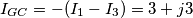 I_{GC}=-(I_{1}-I_{3})=3+j3