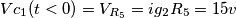Vc_{1}(t<0)= V_{R_{5}} = ig_{2}  R_{5} = 15 v