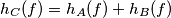 h_C(f) = h_A(f) + h_B(f)
