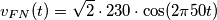 v_{FN}(t) = \sqrt{2} \cdot  230 \cdot\cos (2\pi 50t)