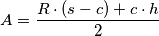 A=\frac{R\cdot(s-c)+c\cdot h}{2}