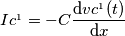 \[Ic^{_{1}} = -C\frac{\mathrm{d} vc^{_{1}}(t)}{\mathrm{d} x}\]