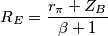 R_{E} = \frac {r_{\pi} + Z_{B}}{\beta +1}