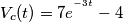 V_c(t)=7e^{^{-3t}}-4 V_c(t)=7e^{^{-3t}}-4