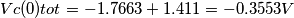 Vc(0) tot = -1.7663 + 1.411 = - 0.3553 V Vc(0) tot = -1.7663 + 1.411 = - 0.3553 V