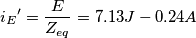 {i_E}^\prime= \frac{E}{Z_{eq}}=7.13J-0.24A