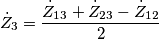 \dot Z_3=\frac {\dot Z_{13}+\dot Z_{23}-\dot Z_{12}}{2}