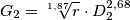 {G_2}=\sqrt[1,87]{r} \cdot D_{2}^{2,68}