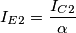 I_E_2=\frac{I_{C2}}{\alpha}\right I_E_2=\frac{I_{C2}}{\alpha}\right