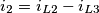 i_{2} = i_{L2} - i_{L3} i_{2} = i_{L2} - i_{L3}