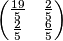 \begin{pmatrix}
\frac{19}{5} & \frac{2}{5} \\ 
 \frac{2}{5}& \frac{6}{5} 
\end{pmatrix}