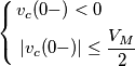 \left\{ \begin{align}
  & v_{c}(0-)<0 \\ 
 & \left| v_{c}(0-) \right|\le \frac{V_{M}}{2} \\ 
\end{align} \right.