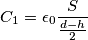 C_{1}={\epsilon_0}\frac{S}{\frac{d-h}{2}}