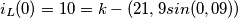 i_L(0)=10=k-(21,9sin(0,09))