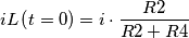 iL\left ( t=0 \right )=i\cdot \frac{R2}{R2+R4}