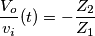 \frac{V_o}{v_i}(t)=-\frac{Z_2}{Z_1}