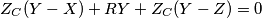 Z_C(Y-X)+RY+Z_C(Y-Z)=0