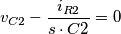 v_{C2}-\frac{i_{R2}}{s\cdot C2}=0