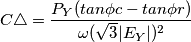 C\triangle =  \frac{P_Y(tan\phi c- tan\phi r)}{ \omega  (\sqrt{3}|E_Y|)^2}
