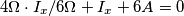 4\Omega \cdot I_x /6\Omega + I_x + 6A = 0