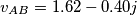 v_{AB}=1.62-0.40j