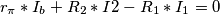r_{\pi}*I_{b}+R_{2}*I{2}-R_{1}*I_{1}=0