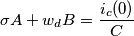 \sigma A+w_d B=\frac{i_c(0)}{C}