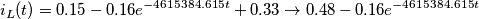 \[i_L(t)=0.15-0.16e^{-4615384.615t}+0.33\rightarrow 0.48-0.16e^{-4615384.615t}\]