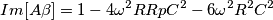 \[Im[A\beta ]= 1-4\omega ^{2}RRpC^{2}-6\omega ^{2}R^{2}C^{2}\]