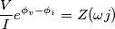 {V\over I }e^{\phi_v-\phi_i}=Z(\omega j)
