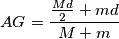 AG=\frac{\frac{Md} {2} + md} {M+m}