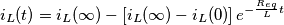 {{i}_{L}}(t)={{i}_{L}}(\infty )-\left[ {{i}_{L}}(\infty )-{{i}_{L}}(0) \right]{{e}^{-\frac{{{R}_{eq}}}{L}t}}