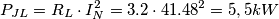 P_{JL} = R_{L}\cdot I_{N}^{2} = 3.2\cdot 41.48^{2} = 5,5 kW P_{JL} = R_{L}\cdot I_{N}^{2} = 3.2\cdot 41.48^{2} = 5,5 kW