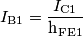 I_{\text{B1}} = \frac {I_{\text{C1}}}{\text{h}_\text{FE1}}