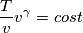 \frac{T}{v}v^{\gamma{}}=cost \frac{T}{v}v^{\gamma{}}=cost