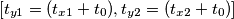 [t_{y1} = (t_{x1} + t_0) , t_{y2} = (t_{x2} + t_0) ]