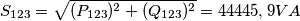 S_{123}=\sqrt{(P_{123})^2+(Q_{123})^2}=44445,9 {VA}