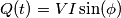 Q(t)= VI \sin(\phi)